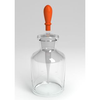 FRASCO VIDRO CONTA-GOTAS INCOLOR COM PIPETA ESMERILHADA E TETINA DE BORRACHA 30ML