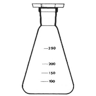 FRASCO ERLENMEYER VIDRO GRADUADO COM ROLHA DE POLIETILENO 100ML
