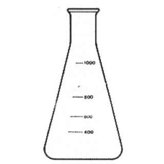 FRASCO ERLENMEYER VIDRO GRADUADO BOCA ESTREITA 1000ML