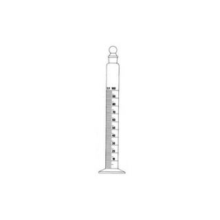 PROVETA DE VIDRO GRADUADA BASE REDONDA DE VIDRO E ROLHA VIDRO CAPACIDADE 25ML