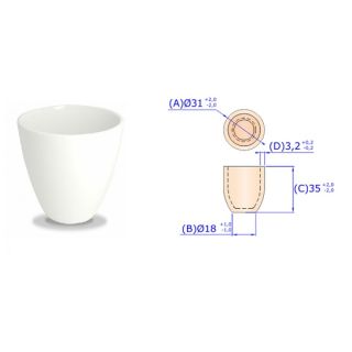 CADINHO FUSAO DE PORCELANA FORMA ALTA CAPACIDADE 15ML - A2/0