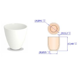 CADINHO FUSAO DE PORCELANA FORMA ALTA CAPACIDADE 40ML - A2