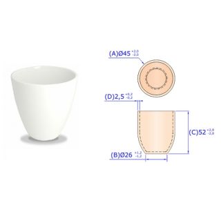 CADINHO FUSAO DE PORCELANA FORMA ALTA CAPACIDADE 55ML - A3