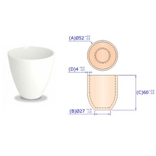 CADINHO FUSAO DE PORCELANA FORMA ALTA CAPACIDADE 70ML - A5