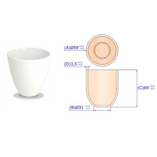 CADINHO FUSAO DE PORCELANA FORMA ALTA CAPACIDADE 115ML - A7