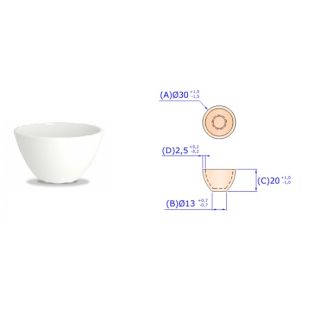 CADINHO FUSAO DE PORCELANA FORMA BAIXA CAPACIDADE 8ML - B2/0