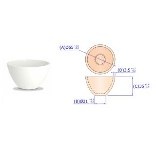 CADINHO FUSAO DE PORCELANA FORMA BAIXA CAPACIDADE 50ML - B6