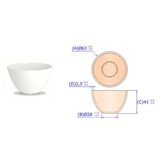 CADINHO FUSAO DE PORCELANA FORMA BAIXA CAPACIDADE 70ML - B9