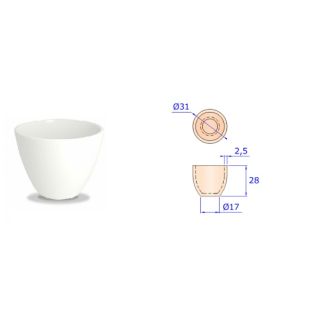 CADINHO FUSAO DE PORCELANA FORMA MEDIA CAPACIDADE 13ML - M2/0