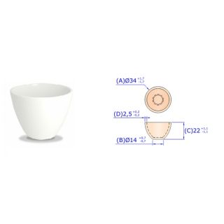 CADINHO FUSAO DE PORCELANA FORMA MEDIA CAPACIDADE 18ML - M0