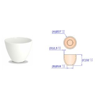 CADINHO FUSAO DE PORCELANA FORMA MEDIA CAPACIDADE 20ML - M1