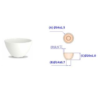 CADINHO FUSAO DE PORCELANA FORMA BAIXA CAPACIDADE 10ML - B0