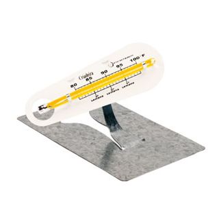 Termometro para Incubadora +90+110:1F HG Refletor Amarelo e Base Metal