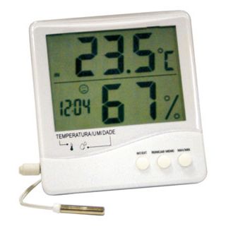TERMO-HIGRÔMETRO DIGITAL COM TEMPERATURA INTERNA/EXTERNA  E UMIDADE