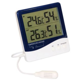 TERMO-HIGRÔMETRO DIGITAL COM TEMPERATURA E UMIDADE INTERNA/EXTERNA COM MÁXIMA E MÍNIMA