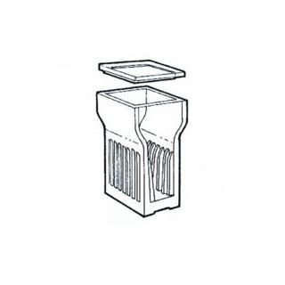 CUBA DE VIDRO FORMA ALTA VERTICAL COM TAMPA 60X60X100MM