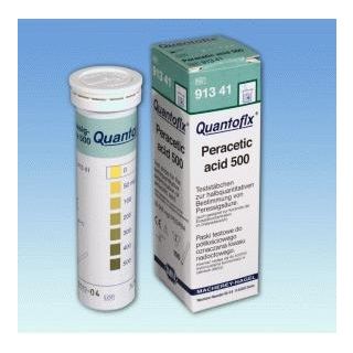 TESTE RÁPIDO - INDICADOR DE ÁCIDO PERACÉTICO 0-50-100-200-300-400-500mg/l PAA QUANTOFIX