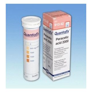 TESTE RÁPIDO - INDICADOR DE ÁCIDO PERACÉTICO 0-500-1000-1500-2000mg/l PAA QUANTOFIX