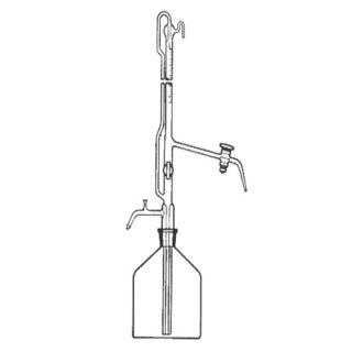 BURETA AUTOMÁTICA INCOLOR 2 TORNEIRAS DE TEFLON E FRASCO DE 2L 100ML FAIXA AZUL