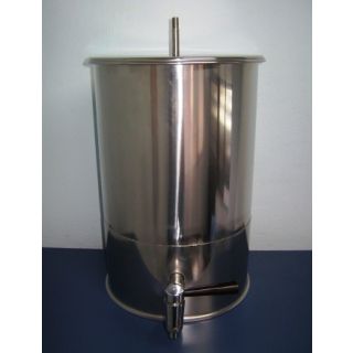 BARRIL INOX COM TAMPA E TORNEIRA CAPACIDADE 20L DIMENSOES 30X33CM (BARRILETE)