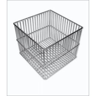 CESTO QUADRADO DE ARAME INOX COM ALÇA DIMENSOES 20X20X20CM