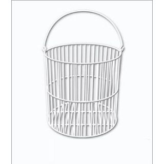 CESTO REDONDO DE ARAME REVESTIDO PVC COM ALCA DIMENSOES 25X30CM