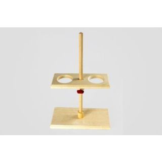 Suporte Para Funil Com Base E Haste Em Madeira Orificio 60Mm - Capacidade 2 Funis