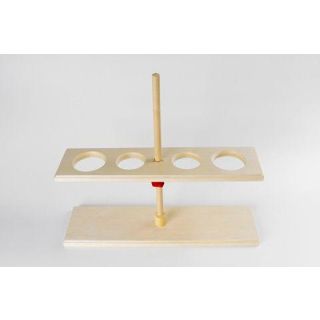 Suporte Para Funil Com Base E Haste Em Madeira Orifício 80mm - Capacidade 4 Funis