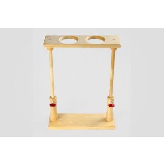 Suporte Para Funil Com Uma Prateleira Em Madeira Orificio 60Mm - Capacidade 2 Funis