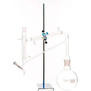 APARELHO DESTILACAO CLEVENGER PARA DETERMINACAO DE OLEOS COMPLETO (TRAP MODIFICADO E BALAO JUNTA 45/50) 2000ML ESPECIAL