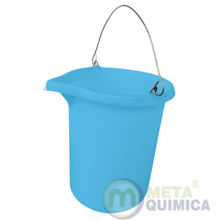 Balde PE Graduado no Molde Alto Relevo Cor Azul Capacidade 15L
