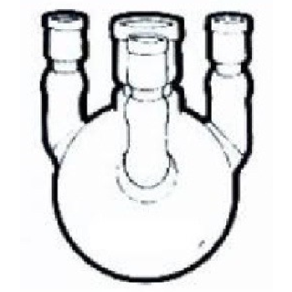 BALÃO FUNDO REDONDO 5 BOCAS COM JUNTA ESMERILHADA 1 CENTRAL E LATERAIS PARALELAS 2000ML