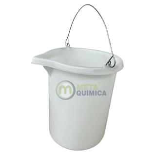 Balde PE Graduado no Molde Alto Relevo Cor Branca Capacidade 20L