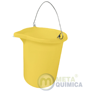 Balde PE Graduado no Molde Alto Relevo Cor Amarela Capacidade 20L