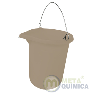 Balde PE Graduado no Molde Alto Relevo Cor Bege Capacidade 20L
