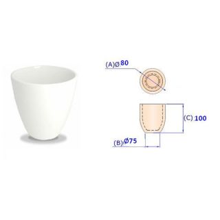CADINHO FUSÃO DE PORCELANA FORMA ALTA CAPACIDADE 250ML - UA-250 - UNILAB