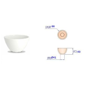 CADINHO FUSÃO DE PORCELANA FORMA BAIXA CAPACIDADE 75ML - UB-075 - UNILAB