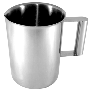CANECA INOX COM ALÇA E BICO CAPACIDADE 600ML DIMENSÕES 10X10CM (BEQUER COM ALÇA NÃO GRADUADO)