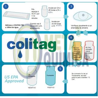 Colitag - Substrato cromogênico para análise microbiologica de colifórmes E E.Coli em água 100un