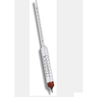 DENSÍMETRO ÁLCOOL SEG. GAY LUSSAC 10/20:0,1+GL COM TERMÔMETRO 0+50:1C LV