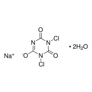 Acido dicloroisocianurico sal de sodio (2H2O) 1000g - Sigma Aldrich Formula C3Cl2N3NaO3 • 2H2O CAS 51580-86-0