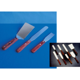 Espatula Cabo de Madeira e Lamina Nao Flexivel Inox Dimensoes 60x135mm (angulo)