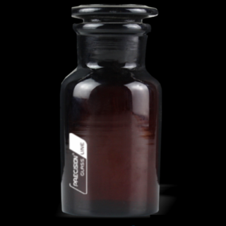 Frasco Reagente Alcalino Âmbar Boca Larga com Rolha de Vidro 60mL