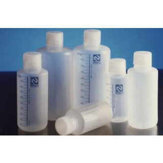 Frasco Reagente PP Incolor Graduado Boca Estreita Autoclavavel 125ml