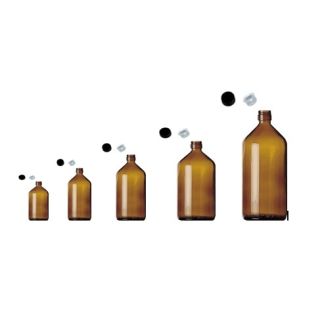 FRASCO VIDRO ÂMBAR COM TAMPA ROSCA E BATOQUE 1000ML