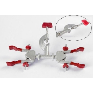 Garra Para Bureta Dupla Com Mufa Giratória Abertura 60Mm (Pinça)