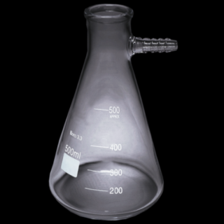 Frasco Kitazato com Saída Superior de Vidro 500mL