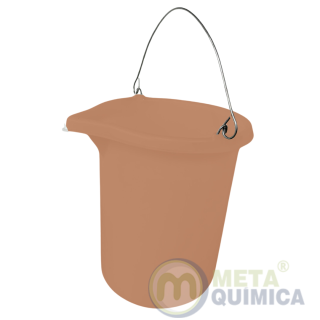 Balde PE Graduado no Molde Alto Relevo Cor Marrom Capacidade 30L