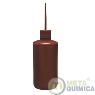 Pissete / Frasco lavador Sem Graduacao Cor Ambar Capacidade 1000mL - Bico Reto