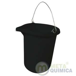 Balde PE Graduado no Molde Alto Relevo Cor Preto Capacidade 30L